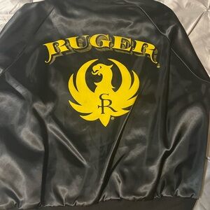 Ruger Vintage Men's Black Jacket with Yellow Logo